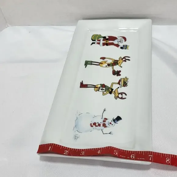 Christmas Santa Reindeer Snowman Snack Platter Tray Ashley Cooper Holiday Magic - Picture 10 of 10